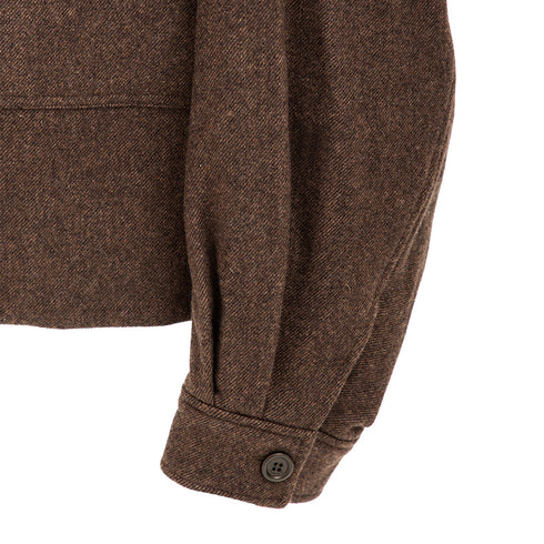 Amomento Padded Crop Wool jacket Brown AM24FWM02JK Degli Uberti